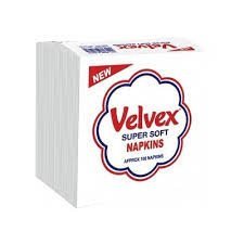 Velvex White Plain Serviettes 12x100 Sheets